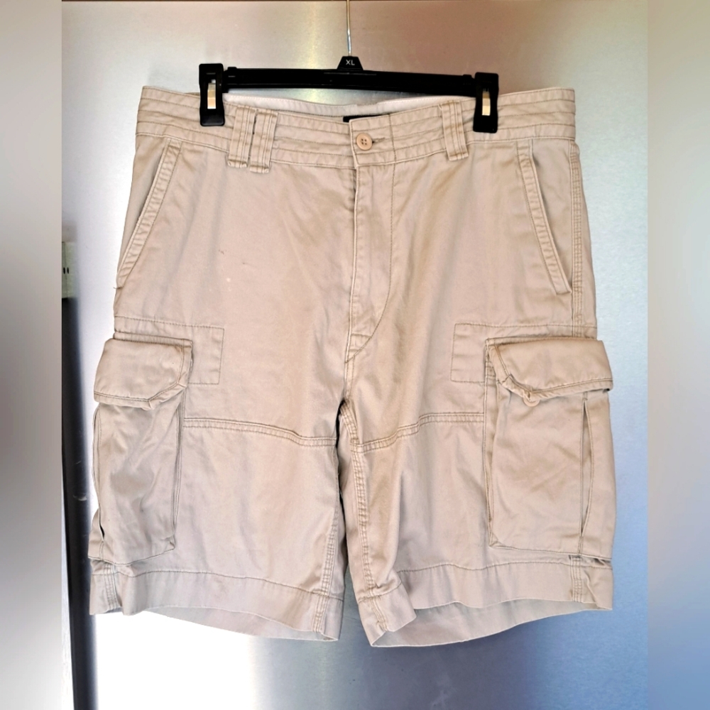 Mens 90s Ralph Lauren Distressed Heavyweight Cargo Utility Shorts 35 Waist